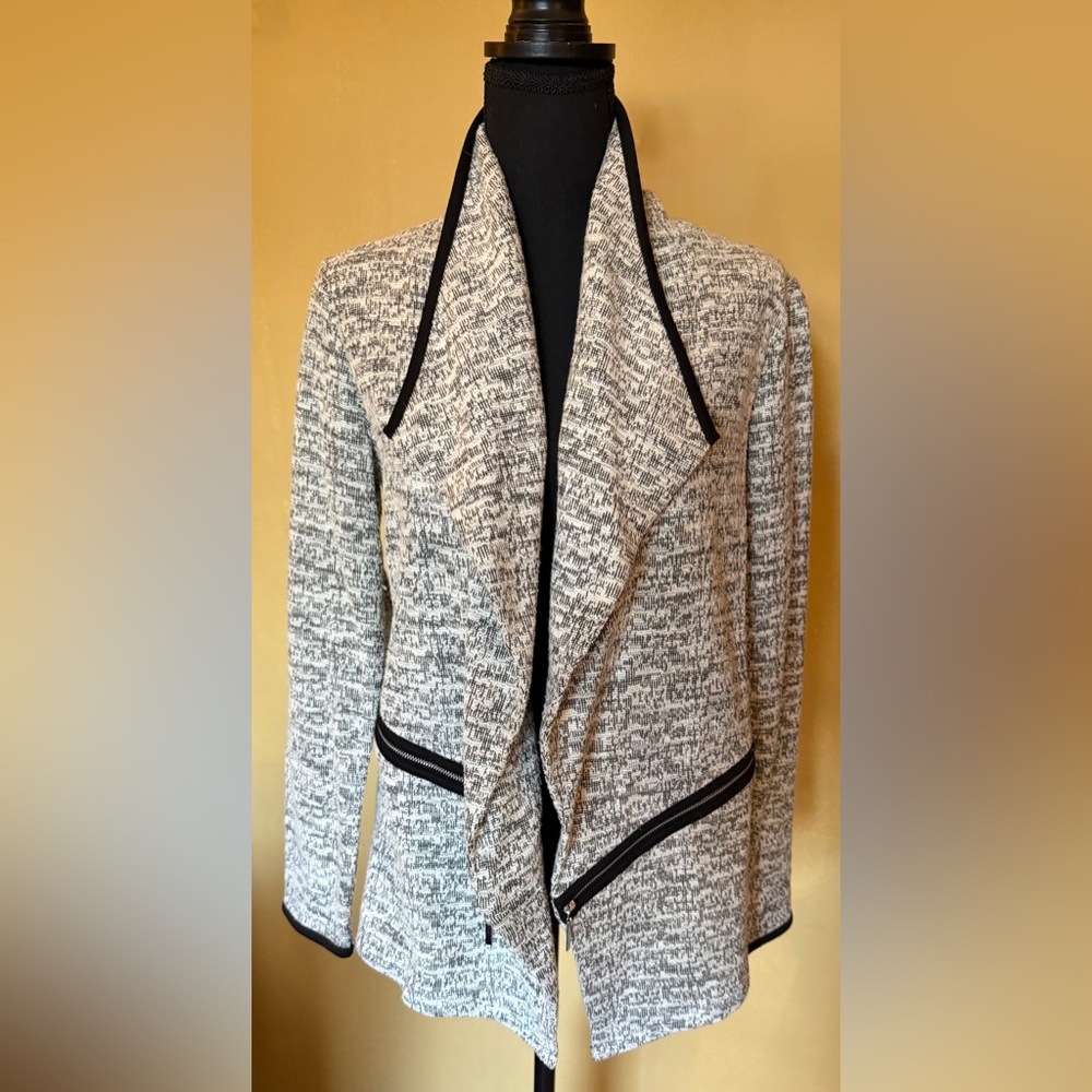 Rafaella Black and White Textured Blazer